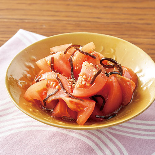 トマトの塩昆布マリネ