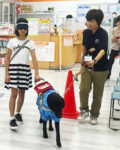 『補助犬（盲導犬）ふれあい教室』の様子