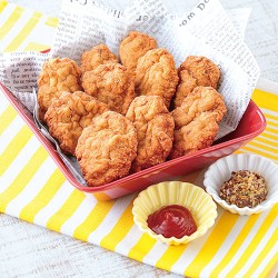 鶏挽肉でチキンナゲット