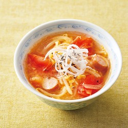 もやしとトマトの中華スープ