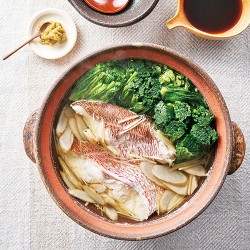 ほうれん草と鯛の酒塩鍋