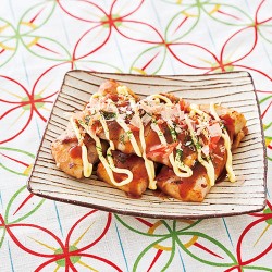 厚揚げの肉巻きお好み焼き風