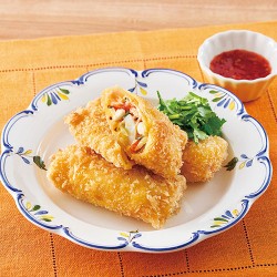 かにかまと卵のライスペーパーコロッケ
