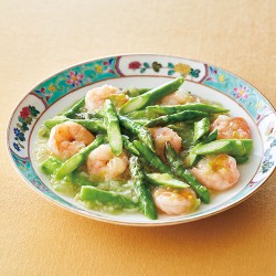 アスパラガスとえびの炒め物