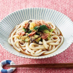 きゅうりと梅干しのぶっかけうどん