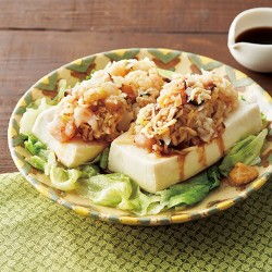 干し野菜と豆腐の重ね蒸し