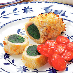 ささ身ロールのパン粉焼き