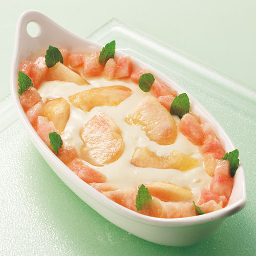 桃のヨーグルトチーズケーキ