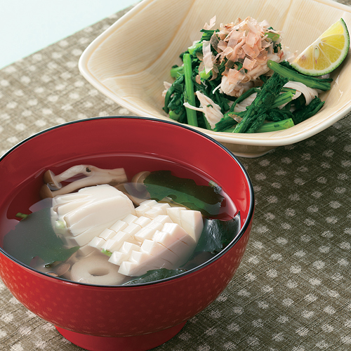 菊菜のお浸し&お吸い物