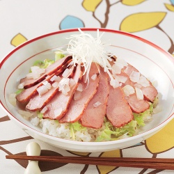 塩焼豚重ねご飯