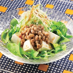 豆腐と納豆のサラダ