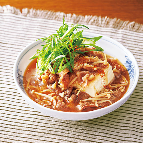 豆腐の牛肉あんかけ