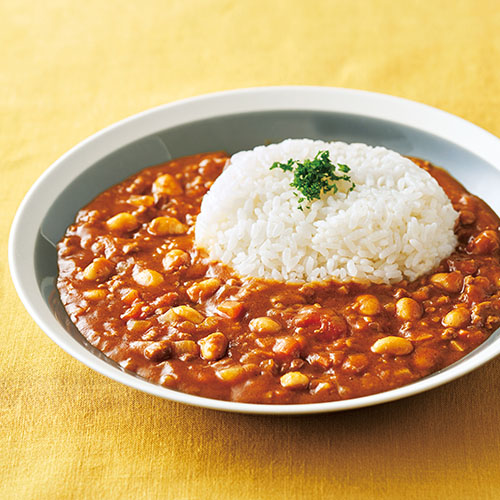 大豆とトマトのキーマカレー