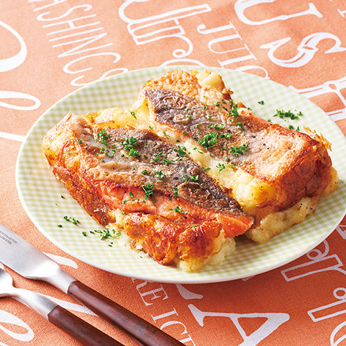 秋鮭のマッシュポテト焼き
