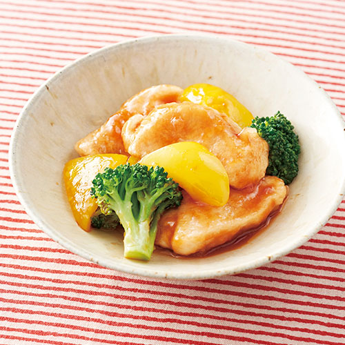 鶏肉のケチャぽん和え