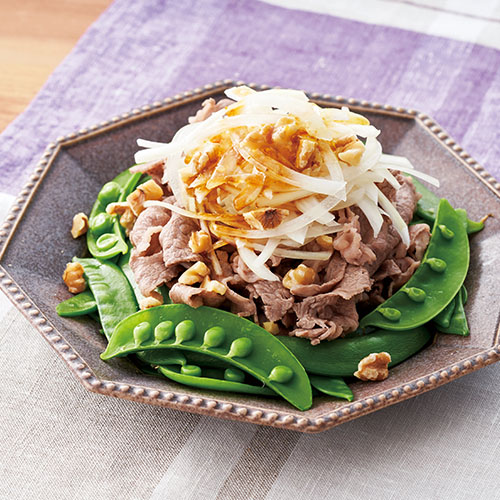 春の豆と牛肉のサラダ
