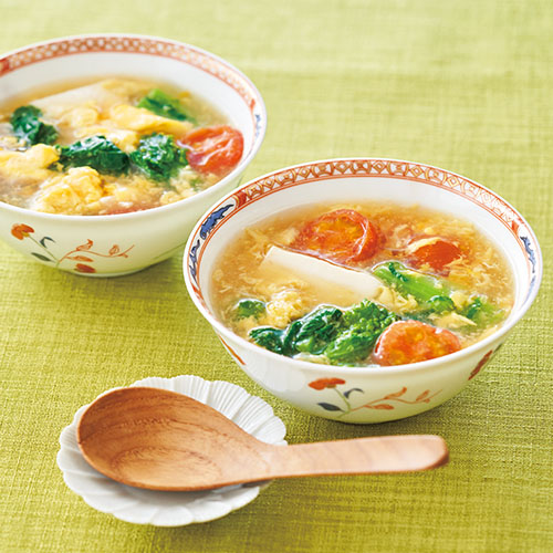 菜の花とトマトのスープ