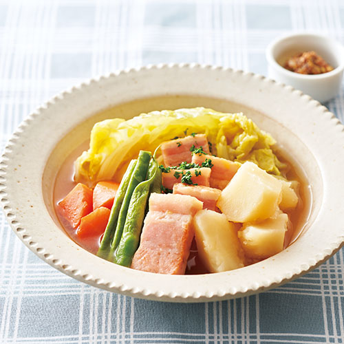 ベーコンと野菜の和風スープ煮