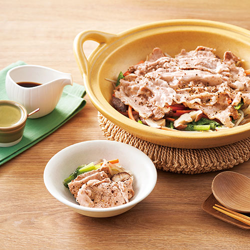 蒸し野菜の常夜鍋風