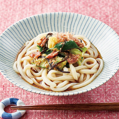 きゅうりと梅干しのぶっかけうどん