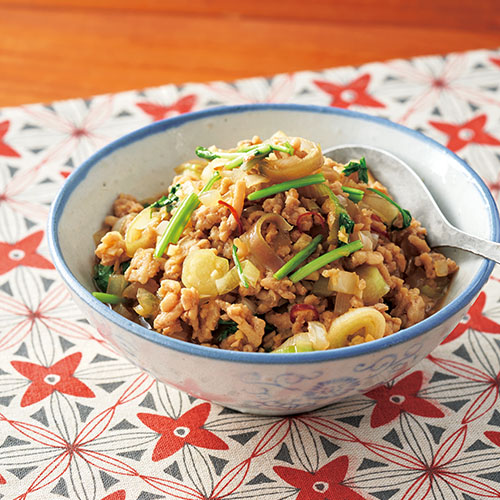香味野菜のアジア風鶏そぼろ