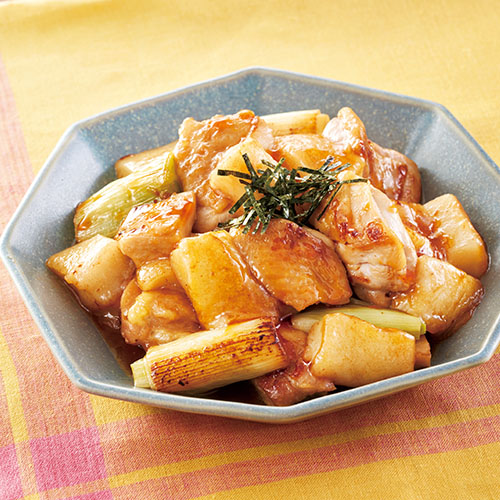 餅と鶏肉の甘辛焼き