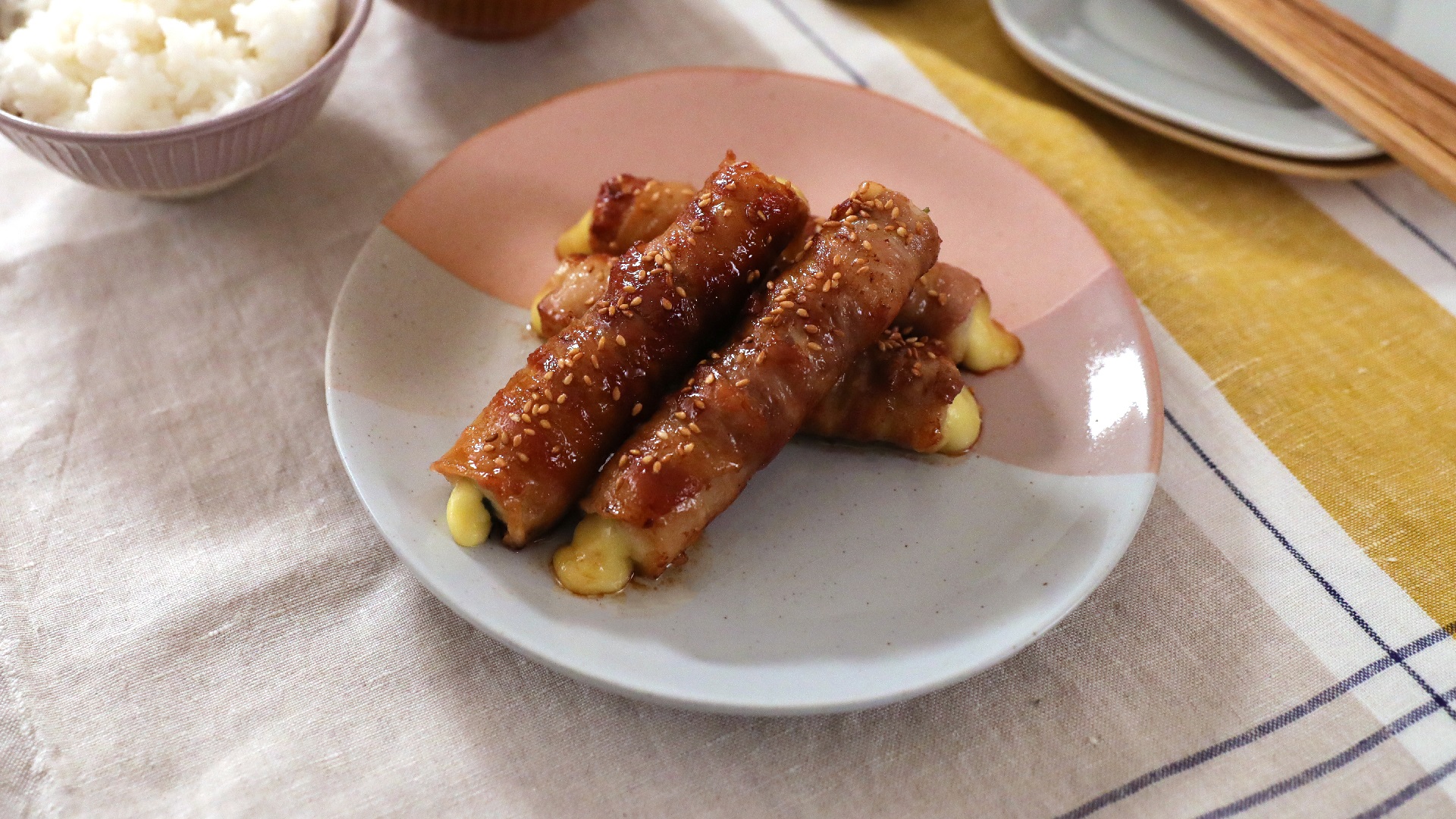 ご飯もお酒も進む！ちくわと大葉チーズの豚巻き