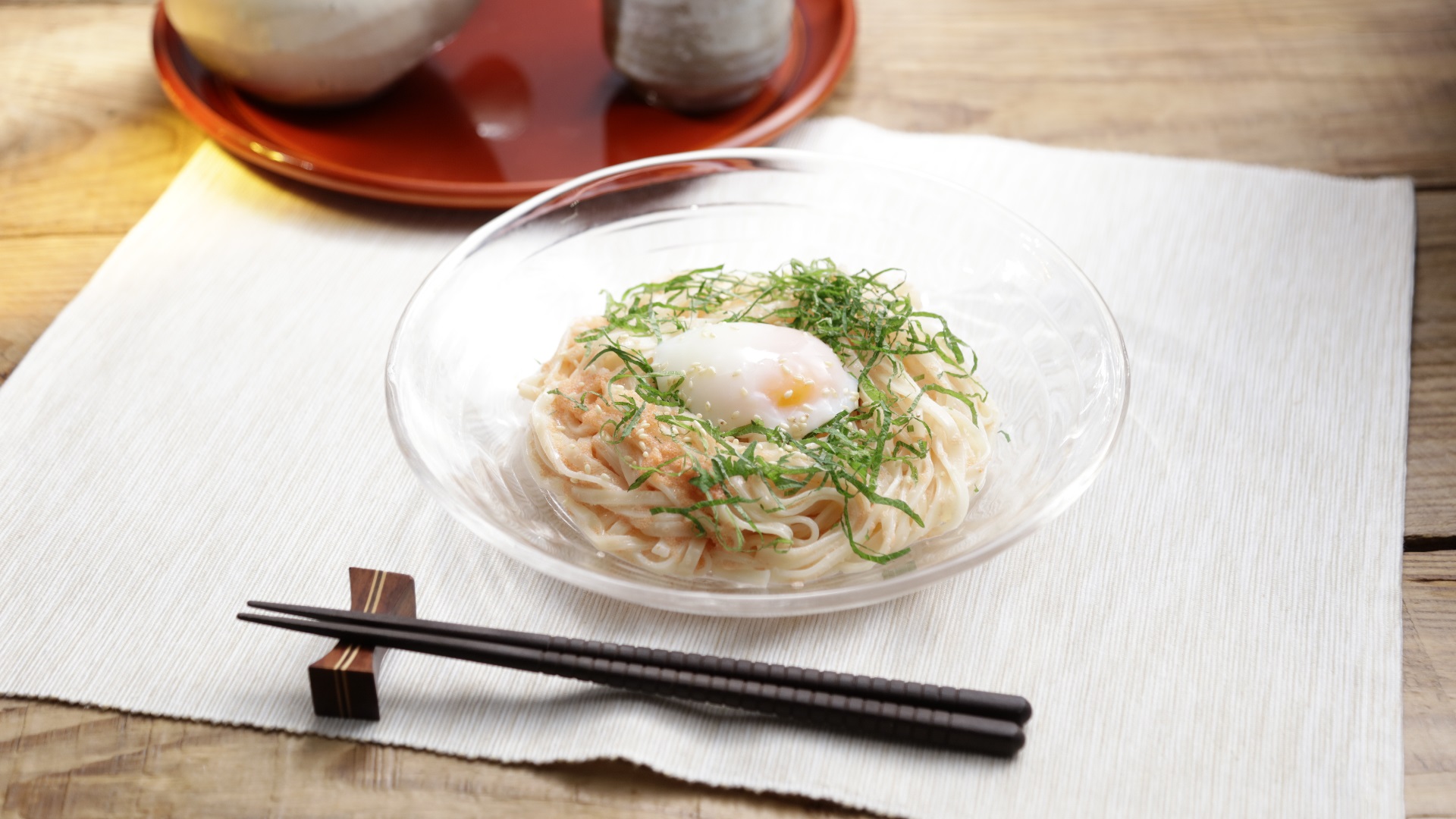 超カンタン！明太と大葉のガーリック冷やしうどん