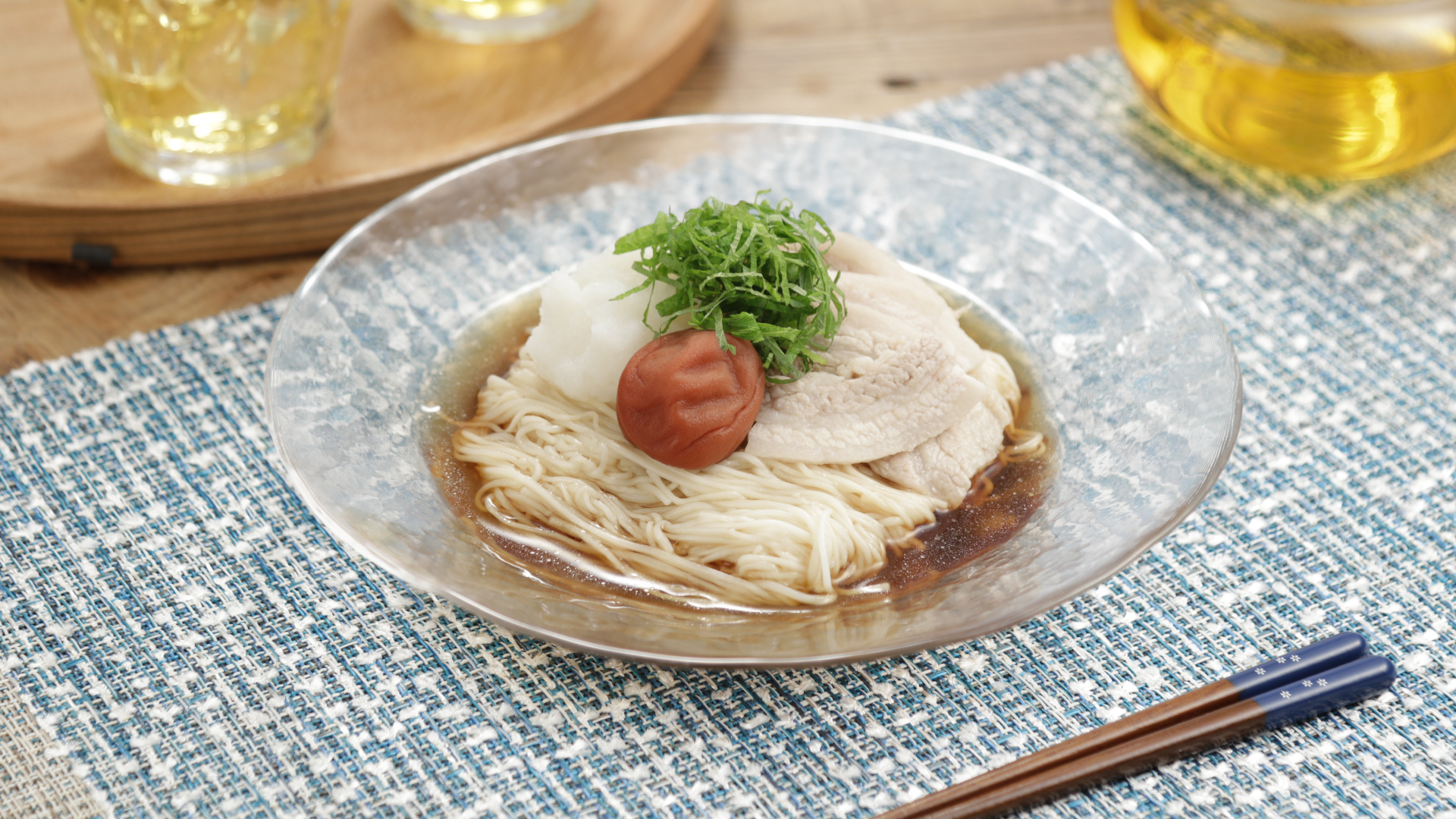 ワンボウルで簡単！冷やし豚だれそうめん