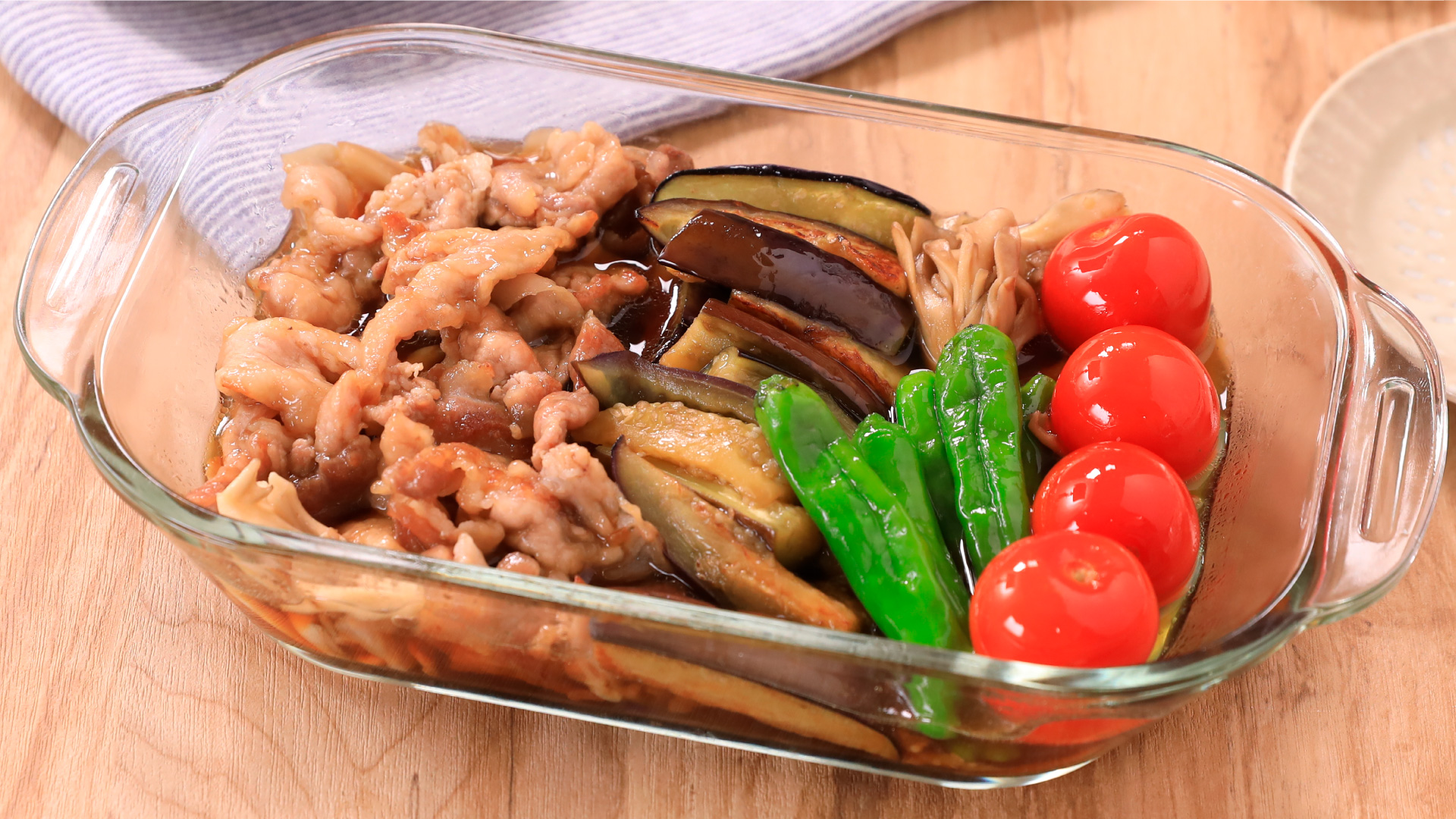 焼いて漬けるだけ！豚こまと秋野菜の焼き浸し