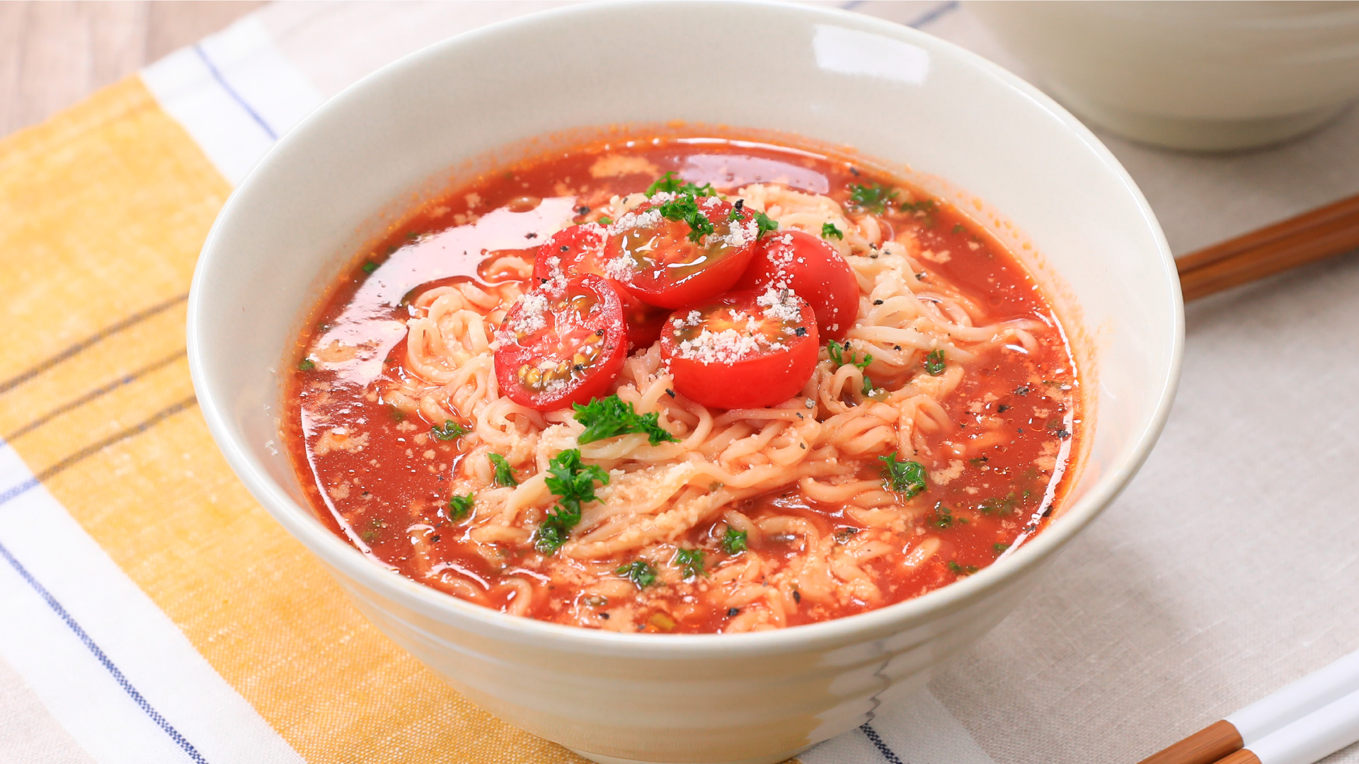 即席めんで作る！トマトラーメン