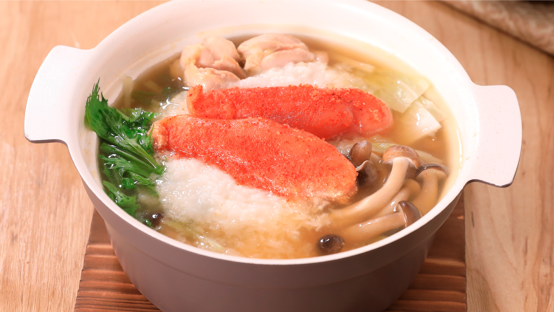 調味料２つで！明太とろろ鍋