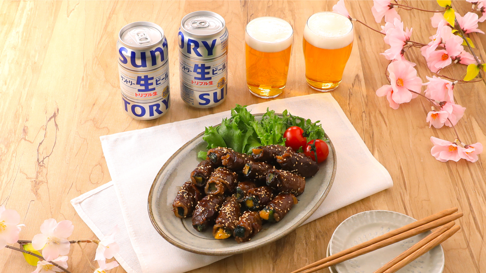 牛巻きポテトの照り焼き