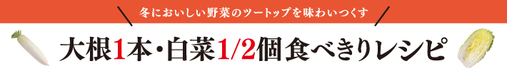 大根1本・白菜1/2個 食べきりレシピ