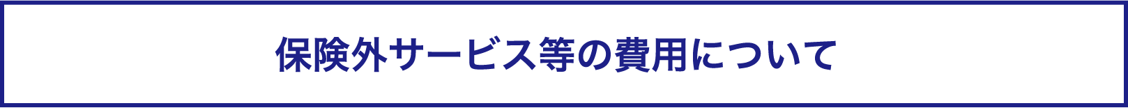 保険外サービス等の費用について