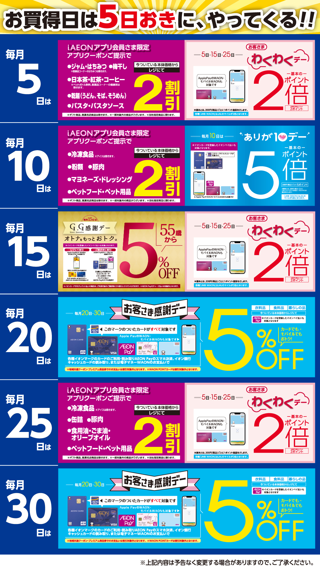 お買得日は5日おきに、やってくる！！